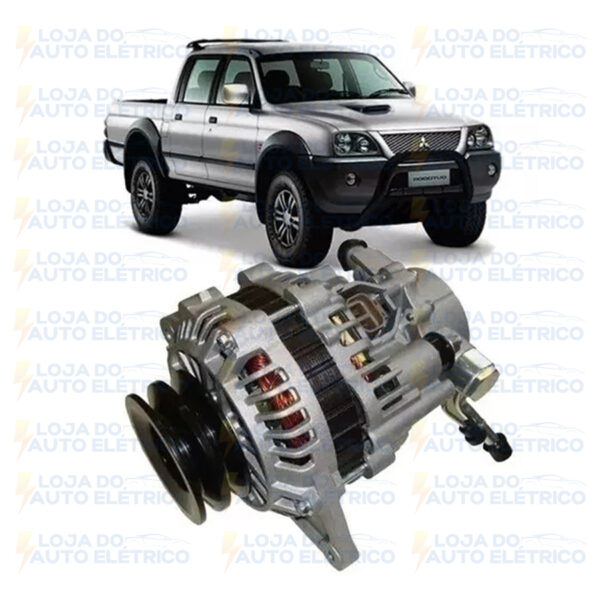 ALTERNADOR MITSUBISH PAJERO, L200, L300 POLIA DUPLA COM BOMBA VACUO 12V 90A